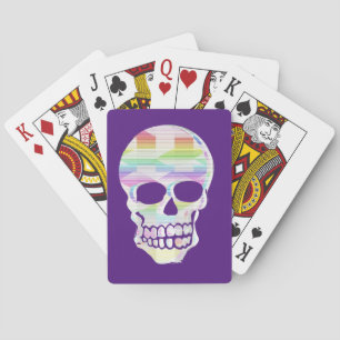 Colour Glitch Skull Playing Cards