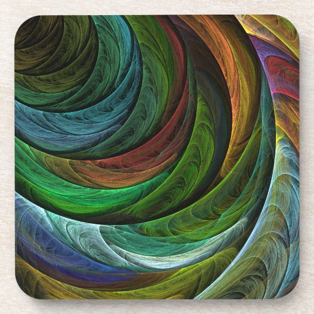 Colour Glory Modern Abstract Art Pattern Elegant Coaster (Front)