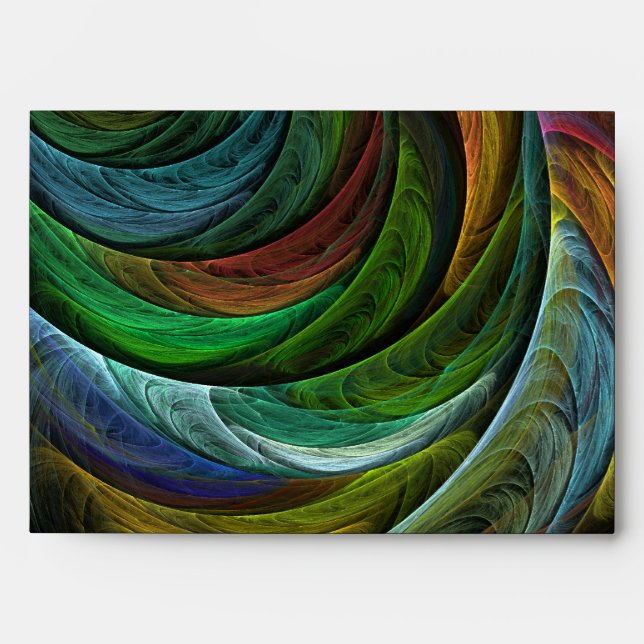 Colour Glory Modern Abstract Art Pattern Elegant Envelope (Front)