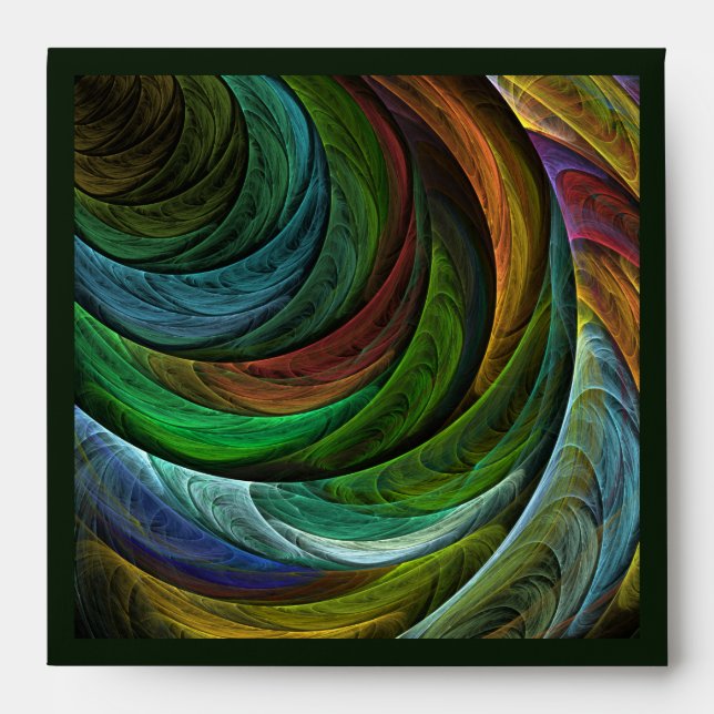 Colour Glory Modern Abstract Art Pattern Elegant Envelopes (Front)