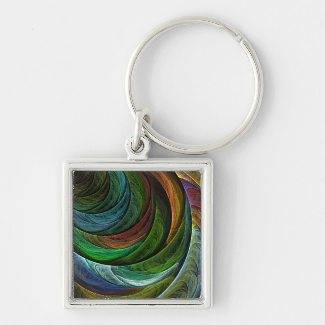 Colour Glory Modern Abstract Art Pattern Elegant Key Ring (Front)