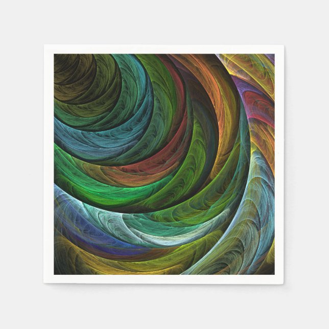 Colour Glory Modern Abstract Art Pattern Elegant Napkin (Front)
