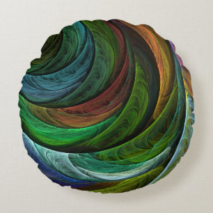 Colour Glory Modern Abstract Art Pattern Elegant Round Cushion