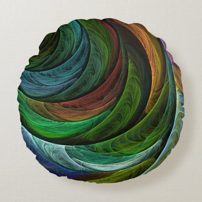 Colour Glory Modern Abstract Art Pattern Elegant Round Cushion (Front)