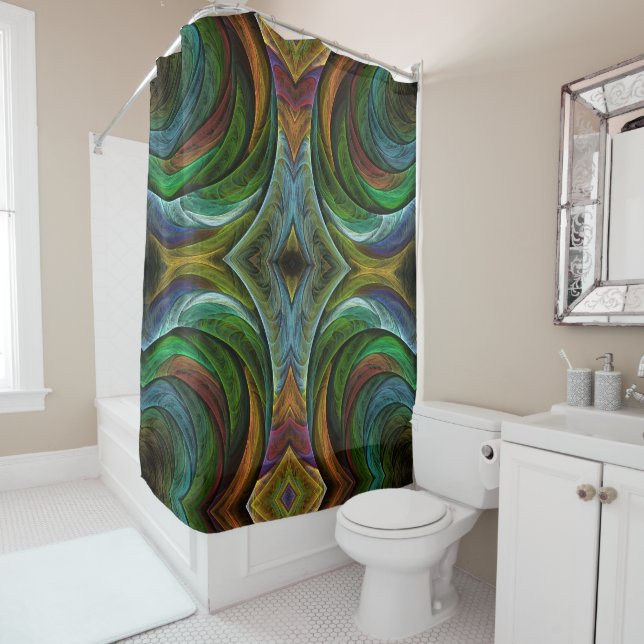 Colour Glory Modern Abstract Art Pattern Elegant Shower Curtain (In Situ)