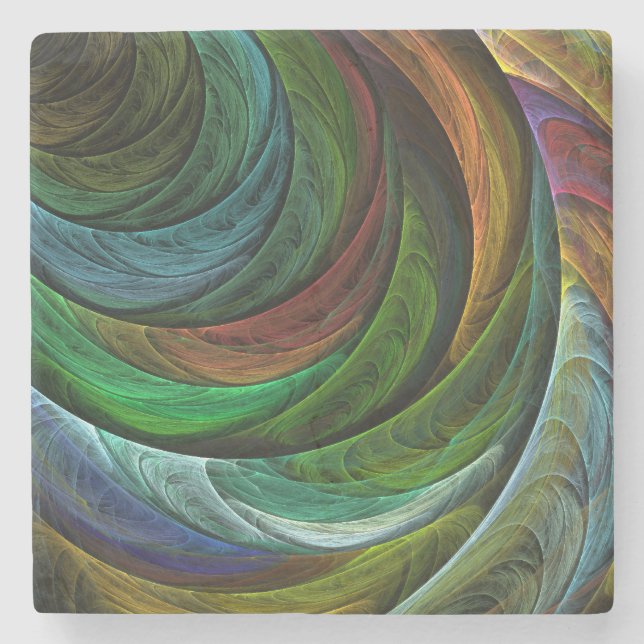 Colour Glory Modern Abstract Art Pattern Elegant Stone Coaster (Front)