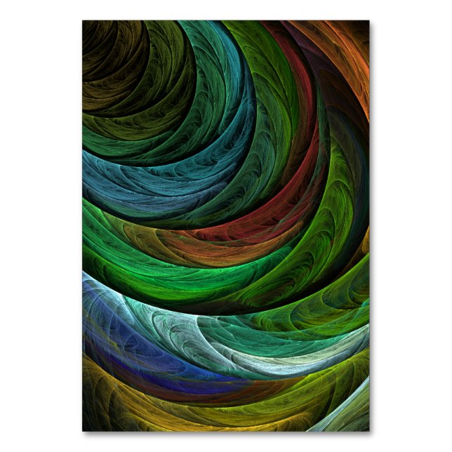 Colour Glory Modern Abstract Art Pattern Elegant Table Number (Front)