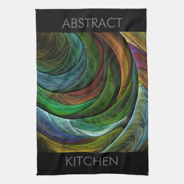 Colour Glory Modern Abstract Art Pattern Elegant Tea Towel (Vertical)