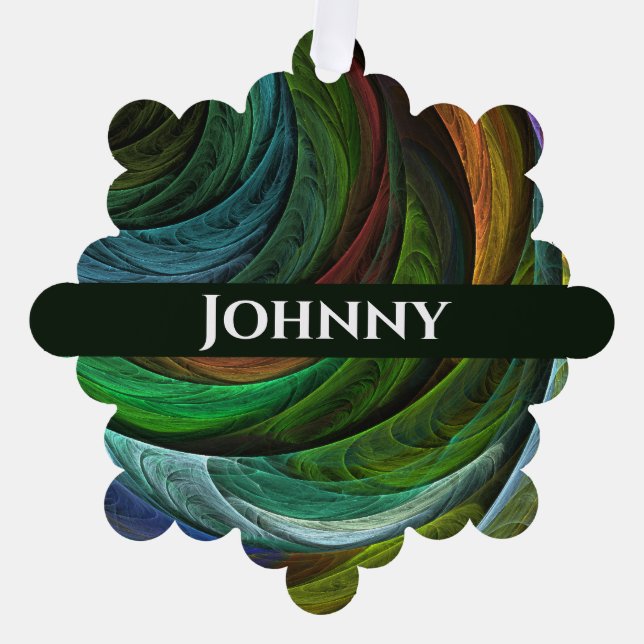 Colour Glory Modern Abstract Art Pattern Elegant Tree Decoration Card (Front)