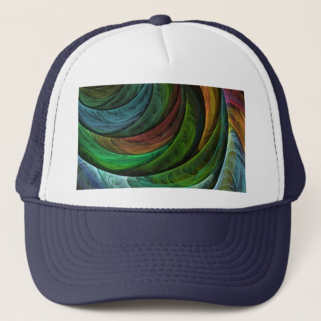 Colour Glory Modern Abstract Art Pattern Elegant Trucker Hat (Front)
