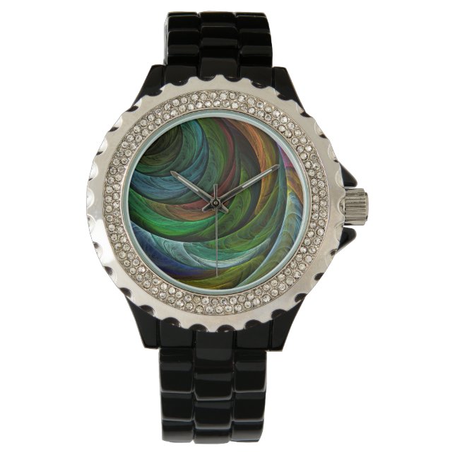 Colour Glory Modern Abstract Art Pattern Elegant Watch (Front)