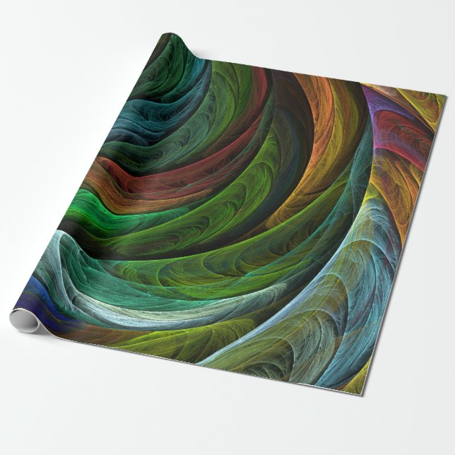 Colour Glory Modern Abstract Art Pattern Elegant Wrapping Paper (Unrolled)