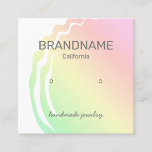 Colour Gradient Ombre Rainbow Earrings Studs Logo Square Business Card