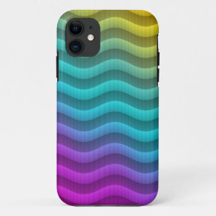 Colour Gradients Waves - yellow blue pink iPhone 11 Case
