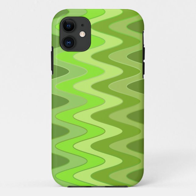 Colour Gradients ZigZag Waves - green Case-Mate iPhone Case (Back)
