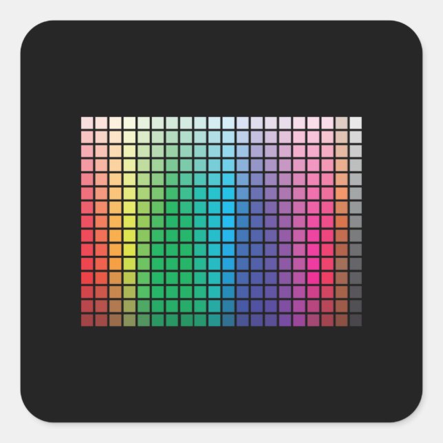 Colour Grid Square Sticker (Front)