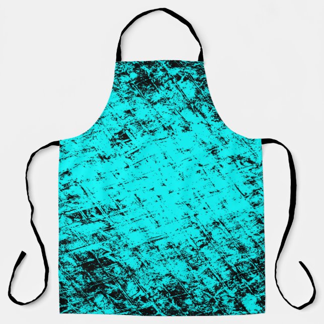 Colour grunge turquoise background. Halftone eleme Apron (Front)