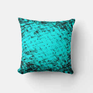 Colour grunge turquoise background. Halftone eleme Cushion