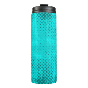 Colour grunge turquoise background. Halftone eleme Thermal Tumbler