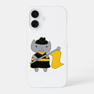 Colour Guard Cat Black and Yellow Gold iPhone 16 Case