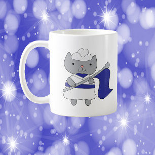Colour Guard Cat Blue and White Coffee Mug