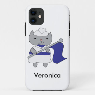 Colour Guard Cat Blue White iPhone 11 Case