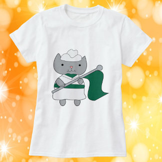 Colour Guard Cat Green White T-Shirt