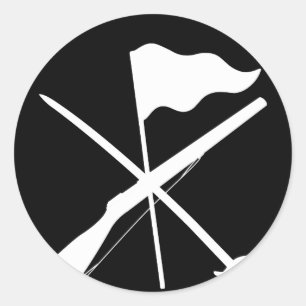 Colour Guard Equipment Rifle Sabre Flag Classic Round Sticker