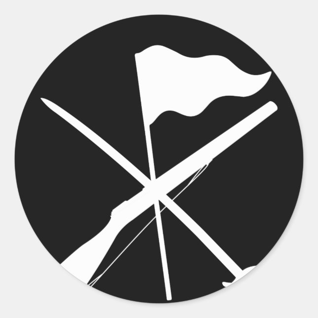 Colour Guard Equipment Rifle Sabre Flag Classic Round Sticker (Front)