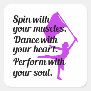 Colour Guard Flag Corps Dance Marching Band Studen Square Sticker