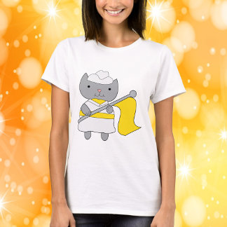 Colour Guard Grey Cat Yellow and White T-Shirt