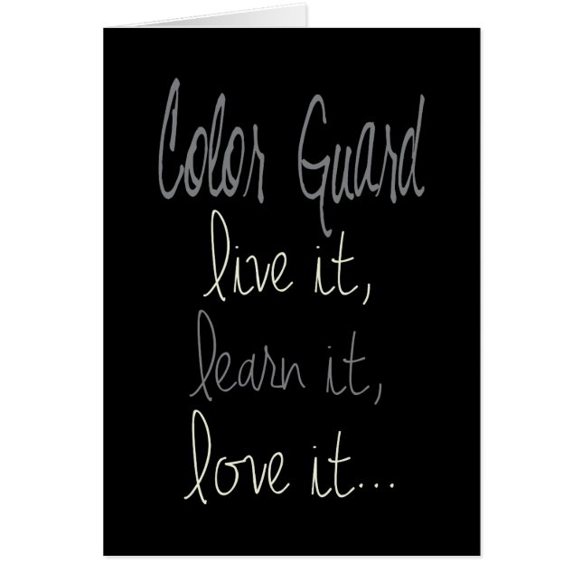 Colour Guard Live It Learn It Love It (Front)