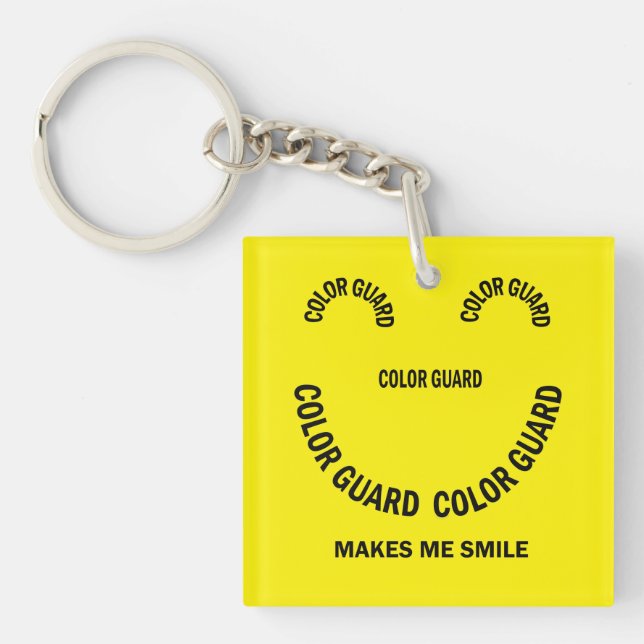 Colour Guard Makes Me Smile Key Ring (Front)
