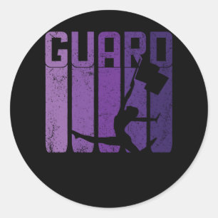 Colour Guard Marching Band Flag Girl Cheerleading  Classic Round Sticker