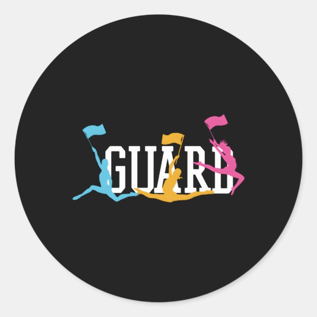 Colour Guard Marching Band Guard Flag Classic Round Sticker (Front)