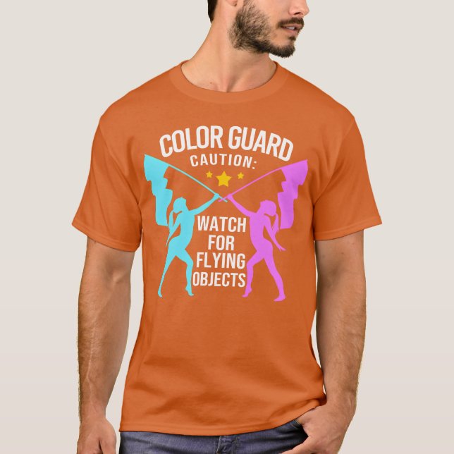 Colour Guard Marching Band Watch For Flying Object T-Shirt (Front)