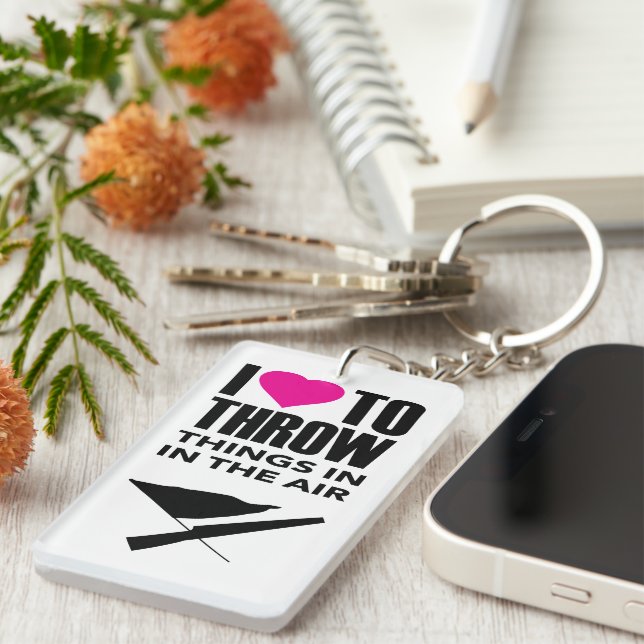 Colour Guard Quote Throw Things In Air Key Ring (Front Right)