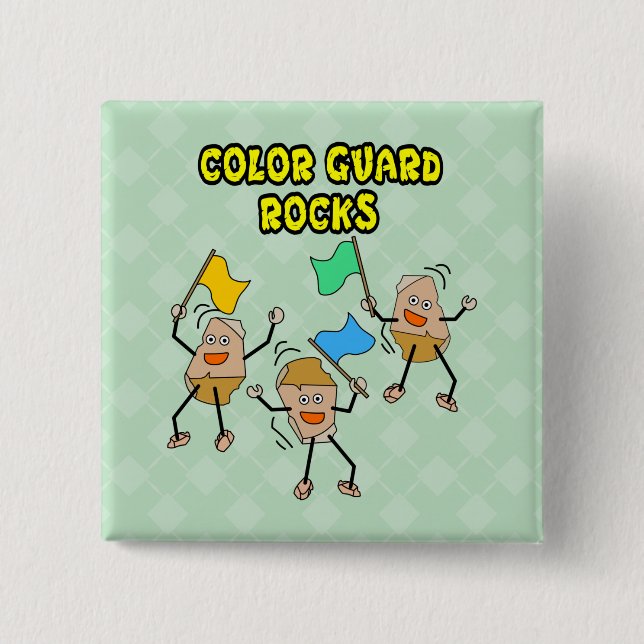 Colour Guard Rocks 15 Cm Square Badge (Front)