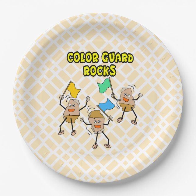 Colour Guard Rocks Paper Plate (Front)