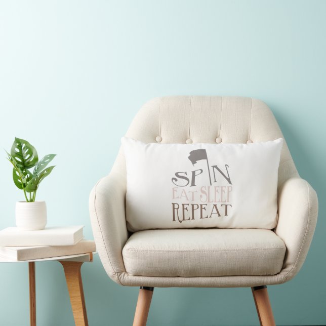 Colour Guard Saying Spin Eat Sleep Repeat Lumbar Cushion (Chair)