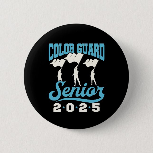 Colour Guard Senior 2025 Class Flags Graduation 6 Cm Round Badge (Front)