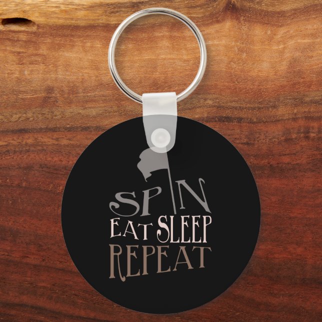 Colour Guard Spin Eat Sleep Repeat | Keychain (Front)