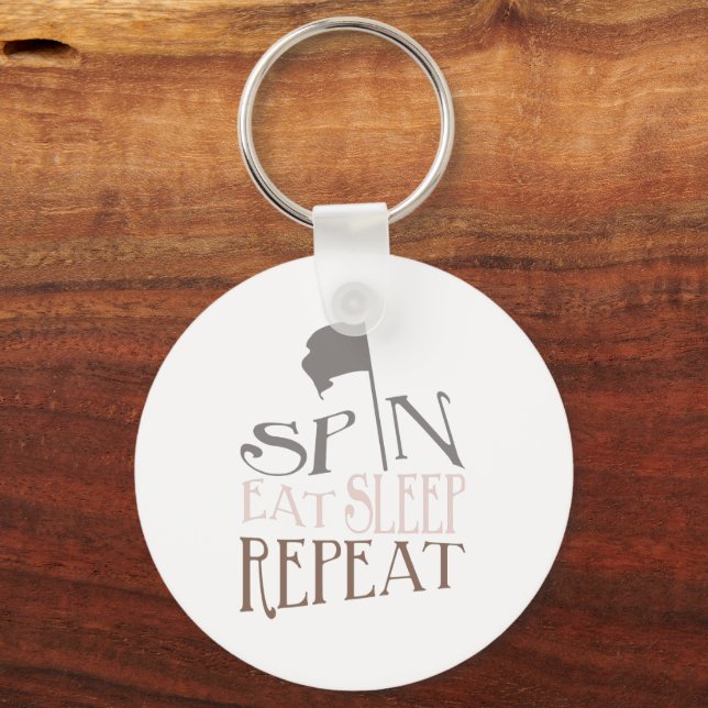 Colour Guard Spin Eat Sleep Repeat | Keychain (Front)