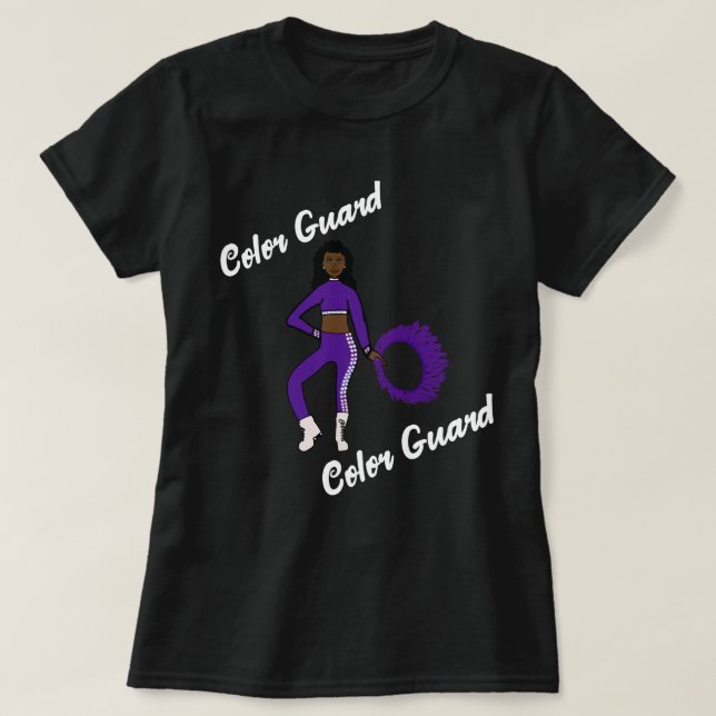Colour Guard T-Shirt Purple White (Design Front)
