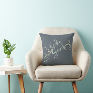 Colour Guard Text Graphic Swirl Cushion