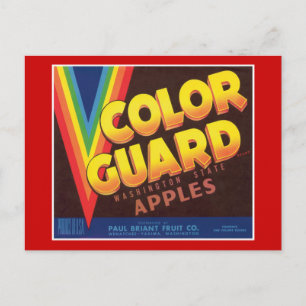 Colour Guard Vintage Apples Label Postcard