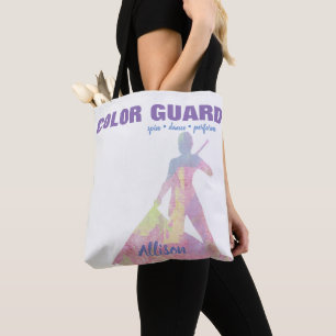 Colour Guard With Performer Silhouette Figure Tote Bag