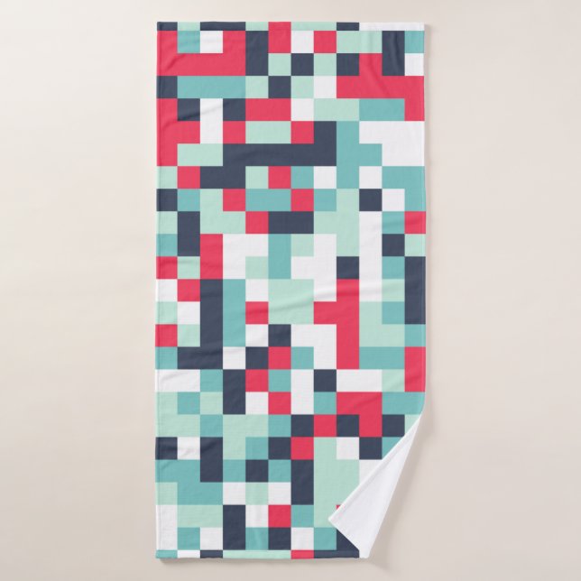 Colour Halftone Background. Abstract Multicolor Te Bath Towel (Bath Towel)