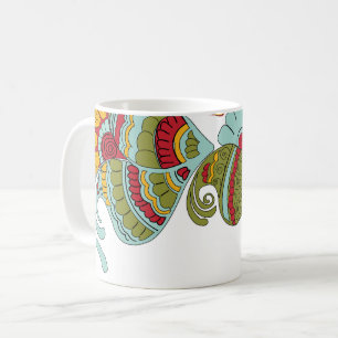 Colour hand draw design coffee mug