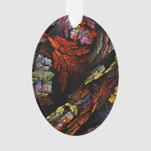 Colour Harmony Abstract Art Acrylic Oval Ornament